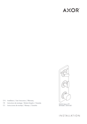 Hans Grohe AXOR Citterio C 49701 1 Series Installation/User Instructions/Warranty