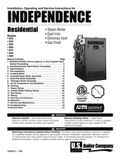 U.s. Boiler Company INDEPENDENCE IN3I Installation, Operating And Service Instructions