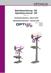 Optimum OPTi drill DP 26-T Operating Manual