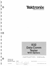 Tektronix 832 Instruction Manual