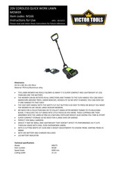 Victor Tools M8275 Instructions For Use Manual