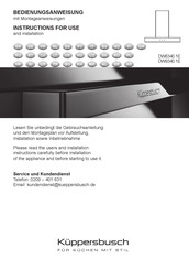 Kuppersbusch DW6340.1E Instructions For Use And Installation