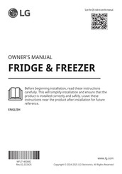 LG GBG7190CEV Owner's Manual