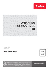 Amica WA 461 040 Operating Instructions Manual