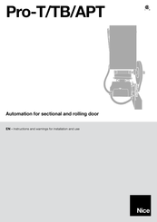 Nice Pro-APT Instructions And Warnings For Installation And Use