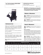 Ion Technologies SE60 Operation Manual