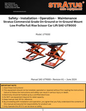 Stratus SAE-UT9000 Safety, Installation, Operation, Maintenance
