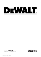 DeWalt DWE7485 Original Instructions Manual