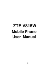 Zte V815W User Manual