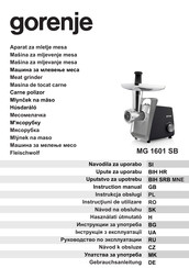 Gorenje MG 1601 SB Instruction Manual