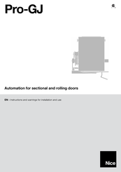 Nice Pro-GJ Instructions And Warnings For Installation And Use