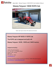 Tektite Massey Ferguson 1800E ROPS Cab Installation Manual