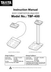 Tanita TBF-400 Instruction Manual