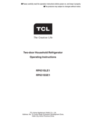 TCL RP631SSE1 Operating Instructions Manual