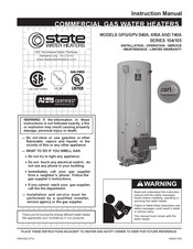State Water Heaters Series 104 Instruction Manual