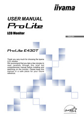 Iiyama ProLite E430T User Manual