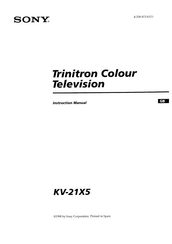 Sony Trinitron KV-21X5 Instruction Manual