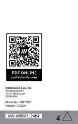 Parkside 465661 2404 Operation And Safety Notes
