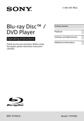 Sony YY0156D Operating Instructions Manual