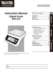 Tanita KW-210 Instruction Manual