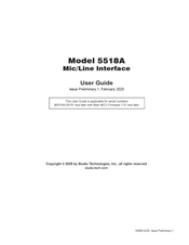 Studio Technologies 5518A User Manual