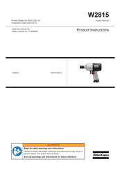 Atlas Copco 8434124815 Product Instructions