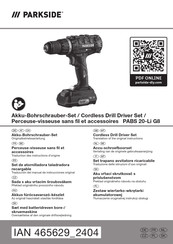 Parkside 465629 2404 Translation Of The Original Instructions