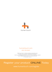 Human Touch Super Novo X Use & Care Manual