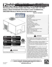 Daikin DSH0724D Installation Instructions Manual