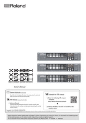 Roland XS-83H Owner's Manual