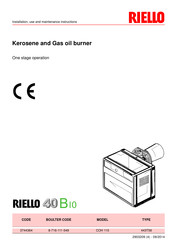 Riello 40 BIO Installation, Use And Maintenance Instructions