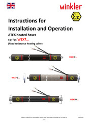 winkler WEX7P Series Instructions For Installation And Operation Manual