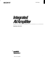 Sony TA-AV670 Operating	 Instruction