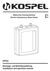 Kospel EPO2 Installation And Operation Manual