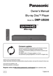 Panasonic DMP-UB200 Owner's Manual
