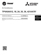 Mitsubishi Electric TRANE PVA0A0 Series Operation Manual