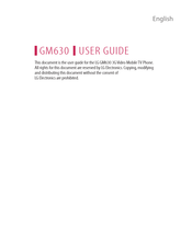 LG GM630 User Manual