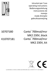 LDR Canto 700msd/msr MK2 230V black Operating Instructions Manual