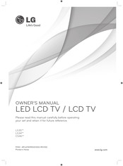 LG 26LS359S-ZC Owner's Manual