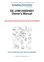 GE Spacemaker JVM1440SH001 Installation Instructions Manual