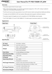 PROCET PT-PSE118GBR-OT Series User Manual