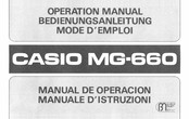 Casio MG-660 Operation Manual