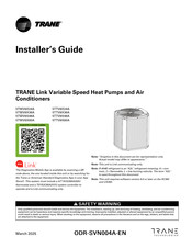 Trane 5TWV8X48A Installer's Manual
