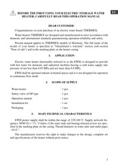 THERMEx Harmony 100 Operation Manual