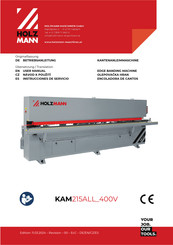 HOLZMANN MASCHINEN KAM215ALL 400V User Manual
