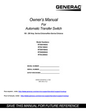 Generac Power Systems RTSC100A3 Owner's Manual