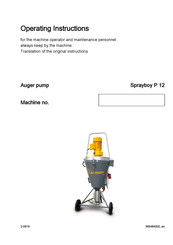 Putzmeister Sprayboy P 12 Operating Instructions Manual