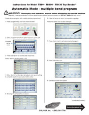 Ercolina TB100 Instructions