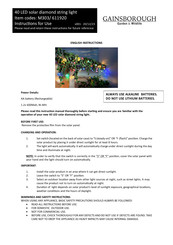 Gainsborough 611920 Instructions For Use Manual