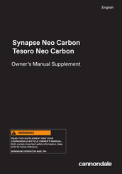 Cannondale Tesoro Neo Carbon Owner's Manual Supplement